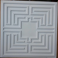 Plafonnier en Faux fer blanc, matériau de construction de plafond en PVC 3D, 605x605mm