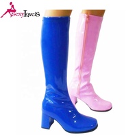 Populaire pom-pom girls bottes de danse grande taille femmes GOGO 3 "talon fermeture éclair bottes multicolore personnalisé femmes bottes