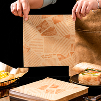 Papier d'emballage pour hamburgers, papier d'emballage pour traiteur, papier d'emballage pour aliments, papier enduit de pulpe résistant à la graisse, impression de logo personnalisée