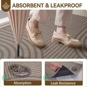 Tapete para Puerta Sally Hemp, Rectangular, Color Marrón Montaña, Patrón Geométrico, Antideslizante, Fibra de Poliéster, para Uso Doméstico - Product Image 3