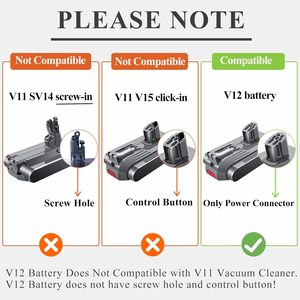 Reemplazo <span class=keywords><strong>de</strong></span> batería <span class=keywords><strong>V12</strong></span> para aspiradora <span class=keywords><strong>Dyson</strong></span> <span class=keywords><strong>V12</strong></span> 25,2 V 4000mAh <span class=keywords><strong>V12</strong></span> Detect <span class=keywords><strong>Slim</strong></span> SV20 SV26 SV30 SV34 SV35 SV46 - Product Image 5