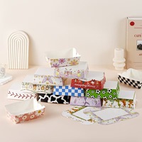 Boîte d'emballage alimentaire en carton pour expédition transfrontalière, jetable, pour repas, pop-corn et frites, de qualité alimentaire, dégradable, forme carrée, disponible en stock