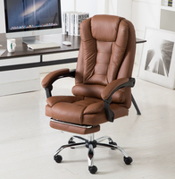 Fauteuil de Bureau de Direction en Cuir PU, Luxe pour Cadre et PDG, Spécification Haute Gamme avec Repose-Pieds
