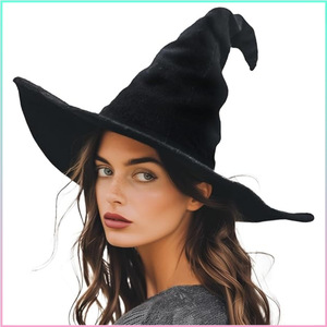 Unisex Chất Lượng Cao Màu Đen Phù Thủy Hat Chỉ Trang Trí Hat Cho Halloween Dress-up Trực Tiếp Từ Nhà Máy Cho Người Lớn Và Trẻ Em - Product Image 1