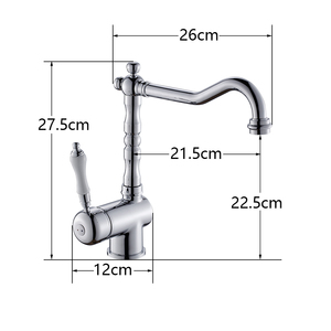 ก๊อกน้ำทองเหลืองโบราณแบบก้านเดียว รุ่น AT8804A สำหรับน้ำร้อนน้ำเย็น - Product Image 6