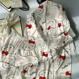 Mô phỏng lụa đồ ngủ của phụ nữ mô hình mùa xuân và mùa thu cao cấp cảm giác lỏng lẻo dài tay phù hợp với nhà mặc thực sự bán buôn - Product Image 5