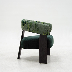 Light Luxury Minimalist Modern Chaise Lounge Chair <b>Oak</b> Wood <b>Frame</b> Stainless Steel Legs Eco-Friendly Leather Fabric for Home - Product Image 4