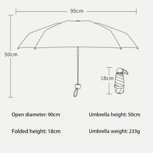 Parapluie pliable personnalisé double usage, compact, résistant aux UV, mini parapluie solaire portable en vinyle pour l'ombrage et la promotion publicitaire - Product Image 2