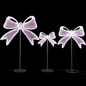 Düğün Girişi Dekorasyonu Yolu Metal Sarkıt Lamba Büyük Noel Led Fiyonk Işığı - Product Image 3