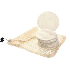 Démaquillant réutilisable bouffée tampons de <span class=keywords><strong>coton</strong></span> lavables serviette nettoyante pour le visage disques de maquillage sac rond fibre de bambou accepter OEM 5000 pièces - Product Image 4