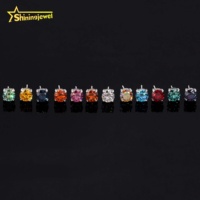 Boucles d'oreilles clous en moissanite multicolore rose, argent 925, certificat GRA, 0,5 ct, 1 ct, classiques, vente en gros