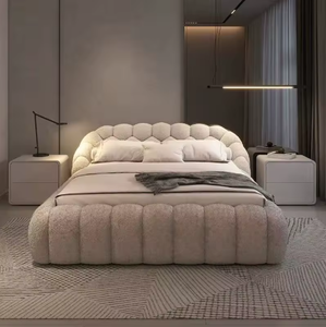 ชุดเฟอร์นิเจอร์ห้องนอนสไตล์นอร์ดิกขนาดใหญ่ ดีไซน์อิตาลี โมเดิร์น หรูหรา เตียงทรงกลม โครงไม้ หุ้มกำมะหยี่ - Product Image 3