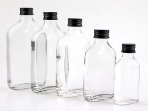 50ml 100ml mini <span class=keywords><strong>Glass</strong></span> <span class=keywords><strong>Flask</strong></span> chai rượu Pocket <span class=keywords><strong>Flask</strong></span> với nắp nhôm cho nước sốt xi-rô - Product Image 5