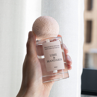 Diffuseur de parfum à roseaux en verre durable avec huile essentielle et boule de pierre parfumée, parfum d'intérieur