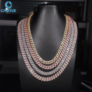 CHOYUE <b>Statement</b> <b>Necklace</b> VVS Moissanite Baguette Cut 18K Gold Plated Geometric Link Chain Luxury Unisex Party Jewelry - Product Image 5