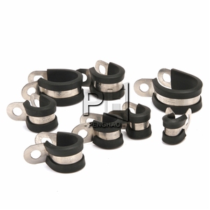 Thép Không Gỉ Đen Cao Su Lót Giữ Lại Hose P Clips Kẹp Hose Và Cáp P Kẹp 6 Mét 8 Mét 10 Mét 12 Mét 14 Mét 16 Mét 20 Mét 24 Mét - Product Image 6