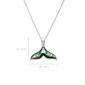 Commercio all'ingrosso della fabbrica Abalone foglio intarsio 925 in argento Sterling Abalone coda di balena collana ciondolo 925 gioielli in argento coda balena - Product Image 2