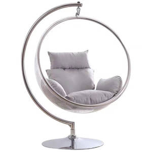 Estructura <span class=keywords><strong>de</strong></span> Columpio para Patio, Color Plateado, Silla <span class=keywords><strong>de</strong></span> Acrílico Transparente, Columpio <span class=keywords><strong>de</strong></span> Piso para Sala <span class=keywords><strong>de</strong></span> Estar - Product Image 6