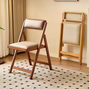 Silla <span class=keywords><strong>de</strong></span> Madera Maciza Tapizada en Ratán Plegable <span class=keywords><strong>de</strong></span> Estilo Minimalista <span class=keywords><strong>de</strong></span> Alta Calidad para Estudio, Sala <span class=keywords><strong>de</strong></span> Estar y <span class=keywords><strong>Comedor</strong></span> - Product Image 2