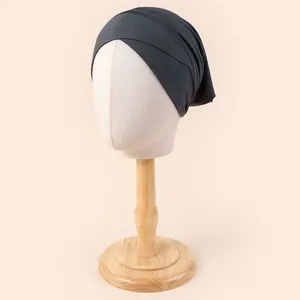 Moda Jersey cotone Hijab cappelli a turbante a tubo elasticizzato cappello musulmano per le donne