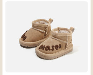 Bottes <span class=keywords><strong>de</strong></span> neige décontractées d'hiver pour enfants avec tige en daim, fermeture éclair, doublure en fausse fourrure longue – Chaussures chaudes pour bébés garçons et filles - Product Image 4