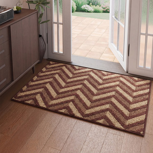 Tapis d'entrée <span class=keywords><strong>intérieur</strong></span> personnalisé OEM, antidérapant, anti-salissures, robuste, à motif chevron, pour l'entrée de la maison - Product Image 1
