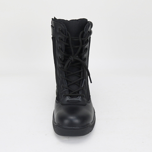 <span class=keywords><strong>Bottes</strong></span> de travail en métal à coupe haute pour homme de travail noir, chaussures de sécurité antidérapantes en cuir véritable - Product Image 4