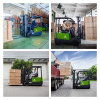 Chariot élévateur électrique miniature à trois roues MOVMES avec batterie lithium-ion portable, capacité de levage de 1,6 à 2,0 tonnes, pneus pleins, hauteur de levage de 3 à 6 m