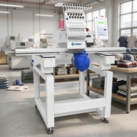 Machine à broder industrielle informatisée à 12/15 aiguilles, tête simple, vitesse de 1200 tr/min, état neuf, pour usage domestique, casquettes