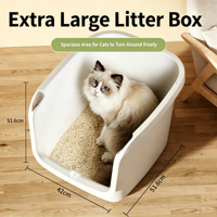 Litière pour chat extra large entièrement fermée, anti-éclaboussures, anti-traces, anti-odeurs, écologique, facile à nettoyer, pour les gros chats