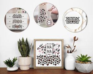 Transferts UV DTF personnalisés à motif léopard, autocollants UV DTF imperméables à appliquer par frottement pour verre de 16 oz, artisanat en bois DIY, cadeaux pour la fête des mères - Product Image 6