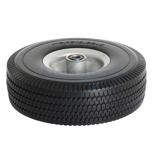 Neumático y Rueda Antipinchazos 4.10/3.50-4" de 10 Pulgadas, Neumático Sólido con Orificio para Eje de 5/8 Pulgadas, Buje con Desplazamiento de 2.2 Pulgadas para Carretilla de Mano, Carro de Jardín - Product Image 2