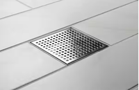 Drain de sol carré en acier inoxydable SUS304 argenté avec grille de couverture amovible pour salle de bain