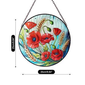 Atrapasoles de flores con diseño de espiga de trigo y flores silvestres pintadas, colgantes de jardín para ventanas - Product Image 6