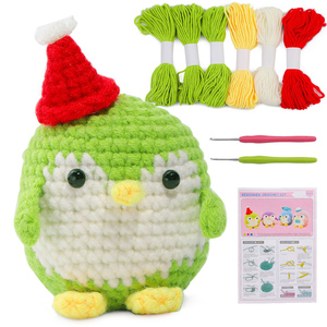 Kit de Crochet Créatif Animal de Dessin Animé Pingouin - Matériel de <span class=keywords><strong>D</strong></span>écoration en Coton Écologique Fait Main DIY - Product Image 4