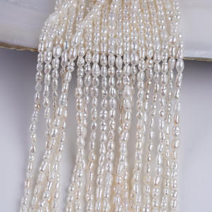 Perles d'eau douce en forme de riz en gros, 2,5-3 mm, couleur rose naturelle, pour collier DIY, accessoires - Product Image 4