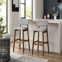 Chaise de bar en bois massif au design moderne, tabouret haut avec dossier pour îlot de cuisine, comptoir de caisse