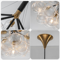 Globes en verre tourbillonné clair moderne lustres à LED lampes suspendues lampe pour salle à manger salon entrée île salle de bain