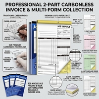 Formularios de Pedido Personalizados de Papel Sin Carbón de 7.5 x 11 Pulgadas, Facturas, Libro de Pedidos de Venta, Recibo de 2 Partes para Pequeñas Empresas