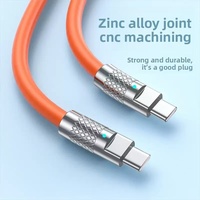 Cable de Carga Rápida de 100W para Teléfono Móvil y Computadora, 6A Tipo-C, con Malla de Protección de Silicona, Cobre Puro, PVC, para Impresora