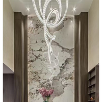 Lustres longs sur mesure pour hôtels, restaurants et villas, lustres modernes en cristal, luminaires suspendus, lustres pour escaliers