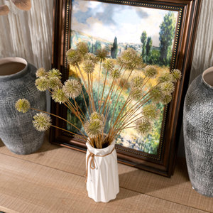 Ramo de Flores Artificiales CallaFloral, Rama de Bola Espinosa Verde de PVC, Decoración de Interiores para el Hogar, Ramo de Boda - Product Image 1