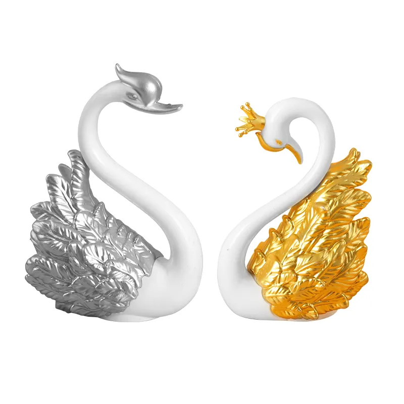 Ins Hot Resin Crafts Swan Ornament Kid's Gift Doll Furnishing Articles for Home Room Cake Decoration