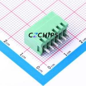 JL15EDGVC-25006G02 Plug-in Terminal Block Through hole,P=2.5mm Connector Board-to-Board / Socket - Closed 1x6P 2.5mm Green - Product Image 2