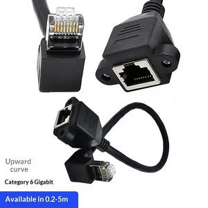 Gigabit <span class=keywords><strong>RJ45</strong></span> Ethernet-kabel Verlengkabel 90 °   Elbow koperen mannelijke naar vrouwelijke <span class=keywords><strong>RJ45</strong></span> breedbandverbinding netwerkkabel - Product Image 3
