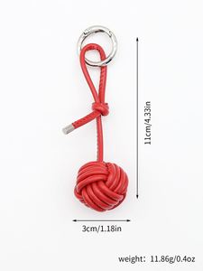 Creative Handmade Sphere Leather Pendant for <b>Keychain</b>, Unique 3D Design Ball Charm - Product Image 5
