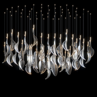 Lustre LED en verre de style nordique moderne et luxueux, sur mesure, pour la décoration résidentielle, les halls d'hôtel et les escaliers, fabriqué à l'usine de Zhongshan