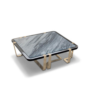 Mesa de Centro Cuadrada de Diseño Moderno Italiano de Lujo con Tapa de Mármol y Estructura de Acero Inoxidable para el Hogar GG-CT-01-CHARISMA RE - Product Image 2
