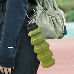 Wholesale <b>Collapsible</b> Drink <b>Bottle</b> <b>Water</b> Foldable Durable Leak-Proof Kids Silicone <b>Water</b> <b>Bottles</b> for Travel Camping Cycling - Product Image 5