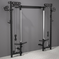 Nouvelle version de rack à squats pliable mural avec câble, équipement de fitness pour la musculation et les exercices.